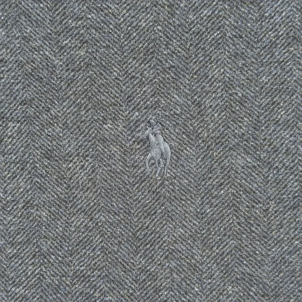 Polo Ralph Lauren Pullover Mens XXL Navy Blue Herringbone Quarter Zip Mock Neck‎
